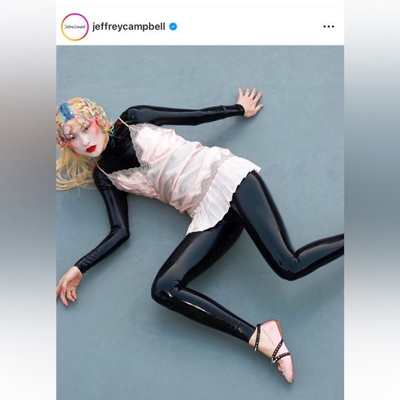 Jeffrey Campbell pink satin CHOREO-SPK spiked wrap ballet flats - Picture 3 of 10